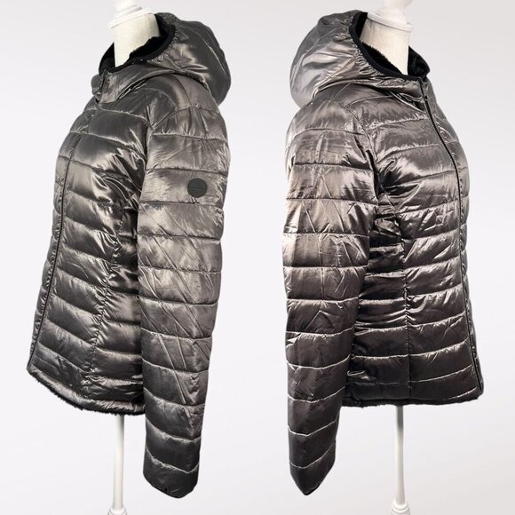 Andrew Marc Reversible Quilted Puffer Jacket Hooded Small - Picture 7 of 12